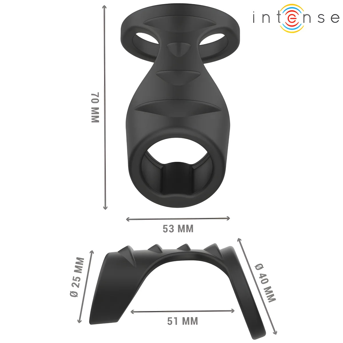 intense theo anneau penis double silicone noir modele 3