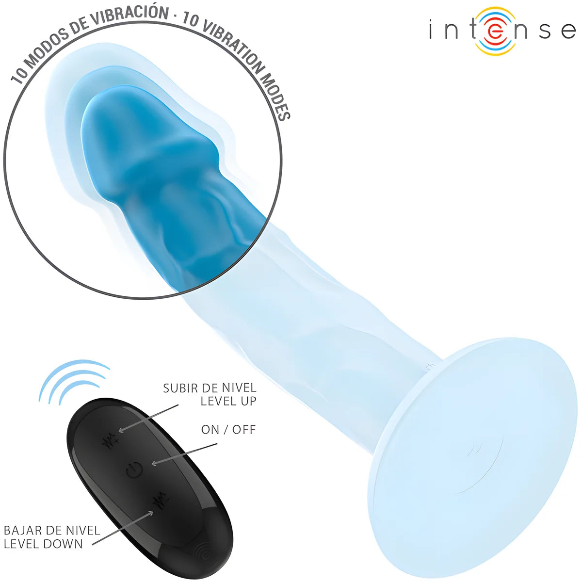 intense phoebe vibrateur realiste 10 vibrations telecommande bleu