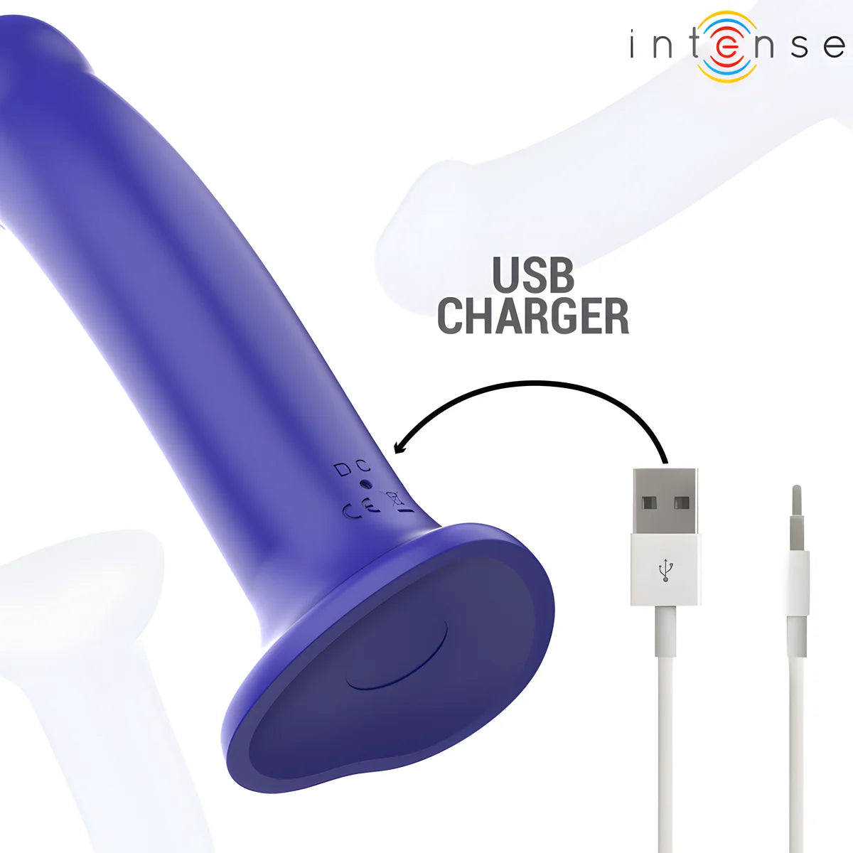 intense victoria vibrateur avec ventouse 10 vibrations bleu fonce telecommande