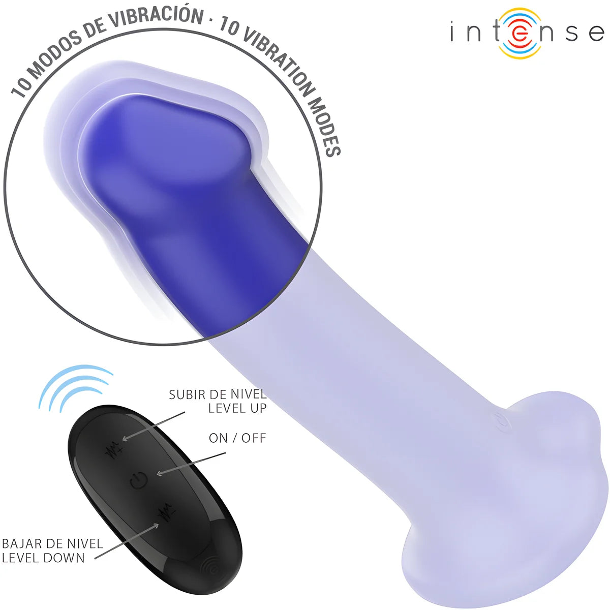 intense victoria vibrateur avec ventouse 10 vibrations bleu fonce telecommande