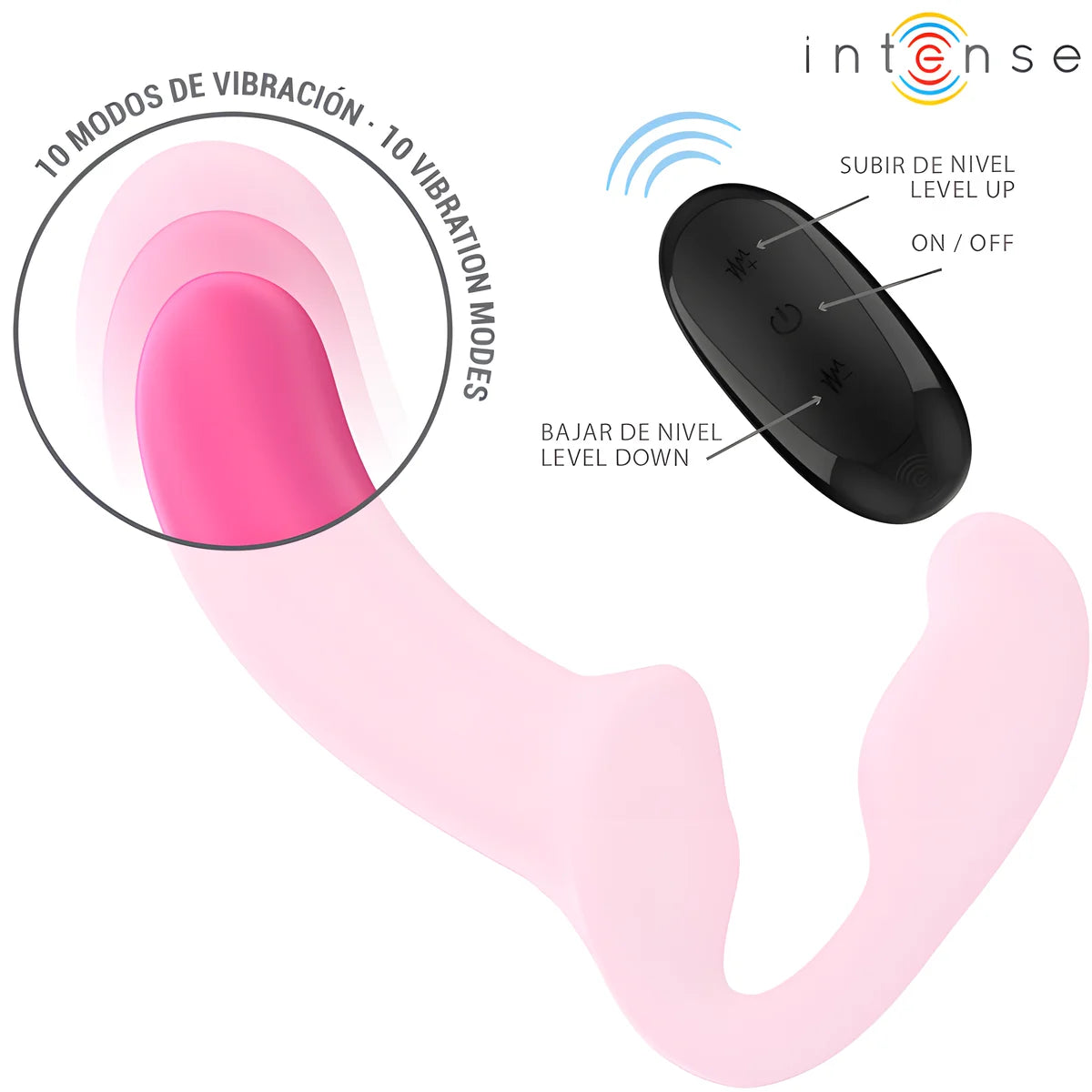 intense amy double vibrateur 20 cm rose telecommande