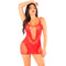 leg avenue mini robe en maille a bretelles rouge