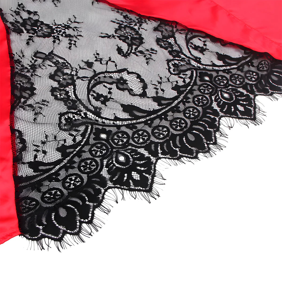 subblime 954024 caraco dos transparent en dentelle string rouge noir l xl
