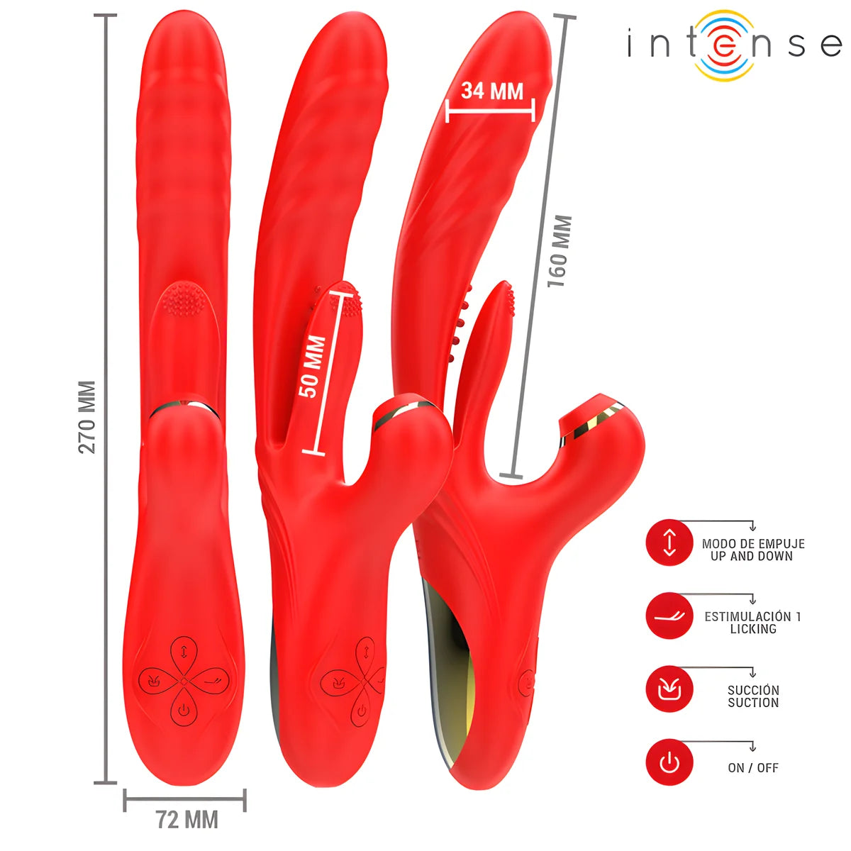 intense karol vibrateur multifonction poussee stimulation aspiration rouge