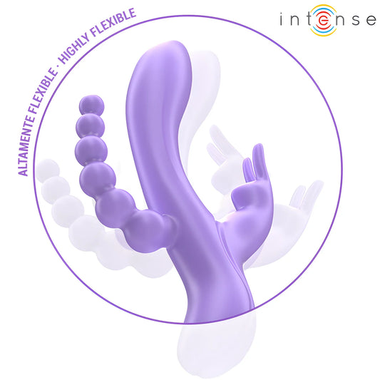 intense miko triple vibrateur lapin stimulateur anal 7 vibrations violet