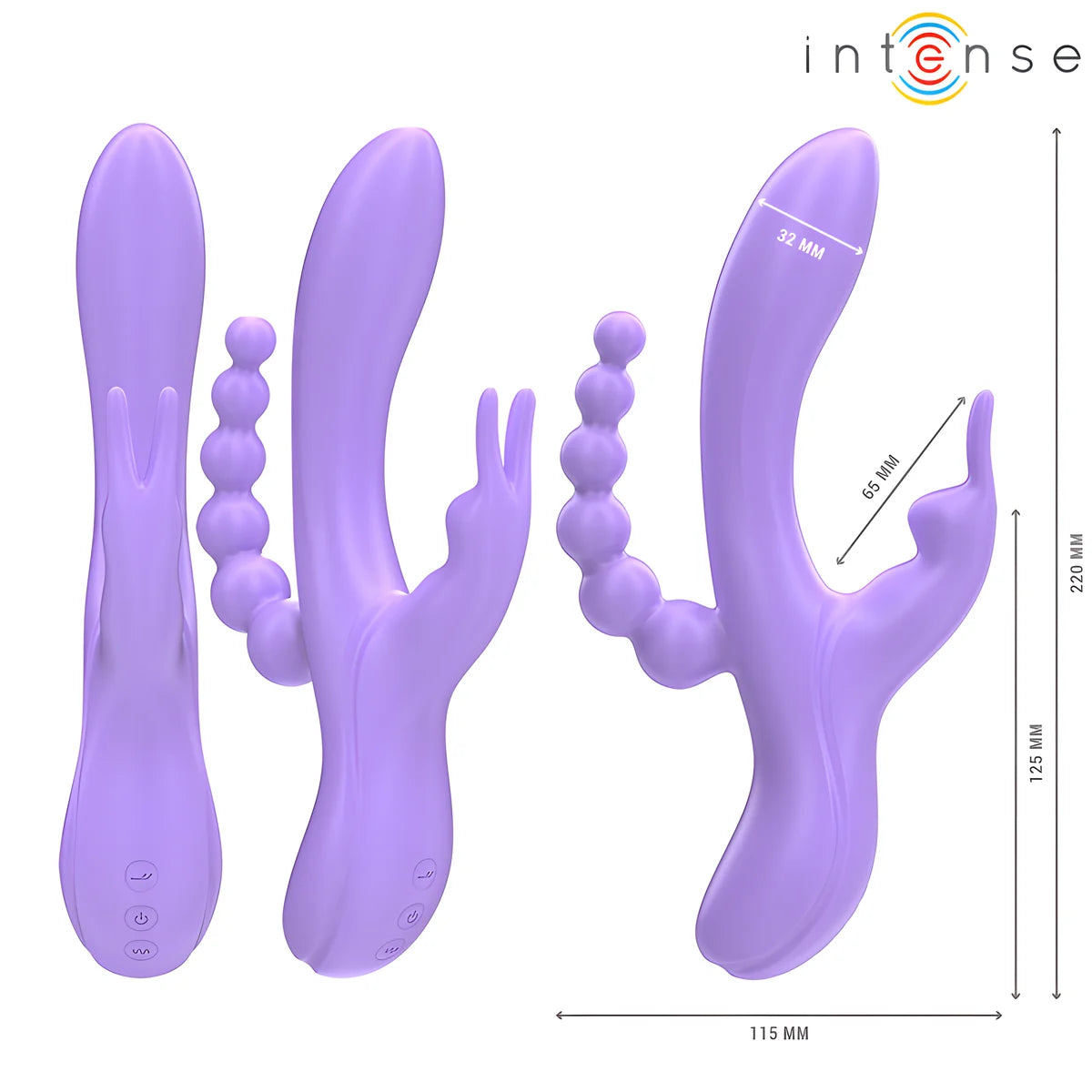 intense miko triple vibrateur lapin stimulateur anal 7 vibrations violet