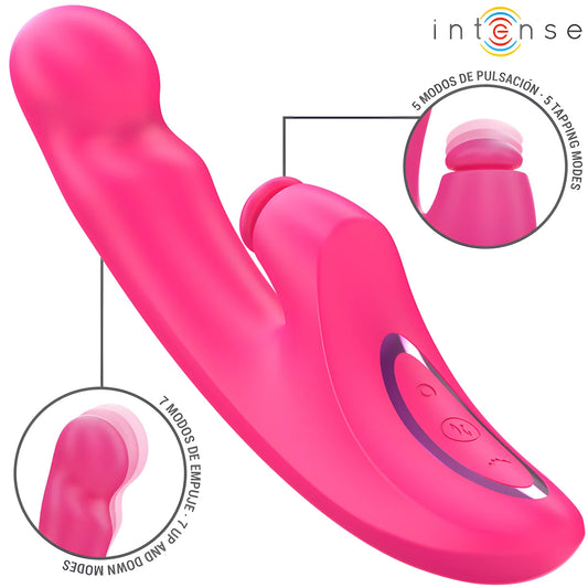intense emi vibrateur 13 5 cm multifonction 3 en 1 10 vibrations rose