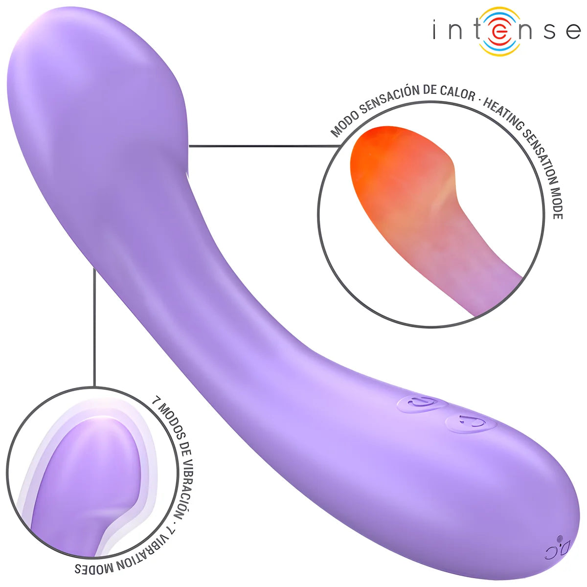 intense becky vibrateur 19 cm chauffant 7 vibrations violet