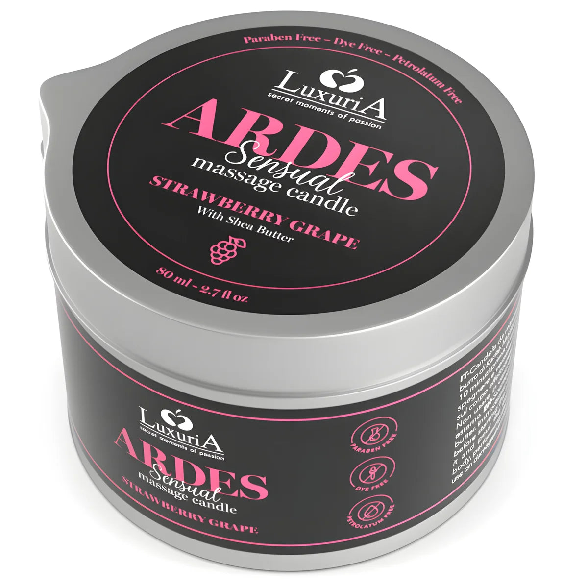 intimateline luxuria bougie de massage au raisin