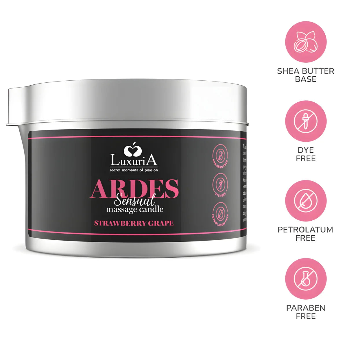 intimateline luxuria bougie de massage au raisin