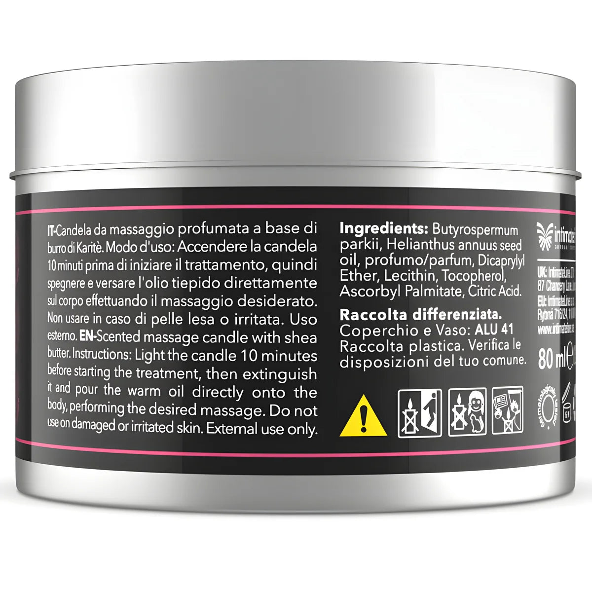 intimateline luxuria bougie de massage au raisin