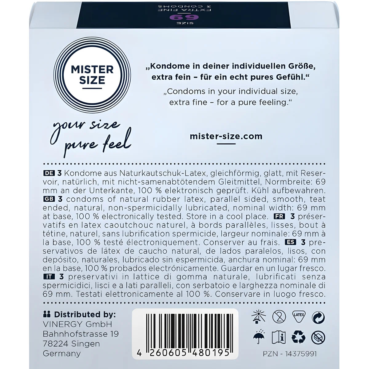 mister size preservatifs taille xxxl 69 mm 3 unites