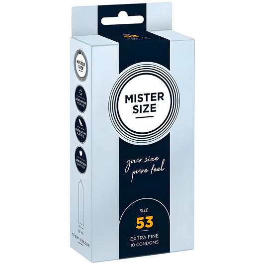mister size preservatif taille m 53 mm 10 unites