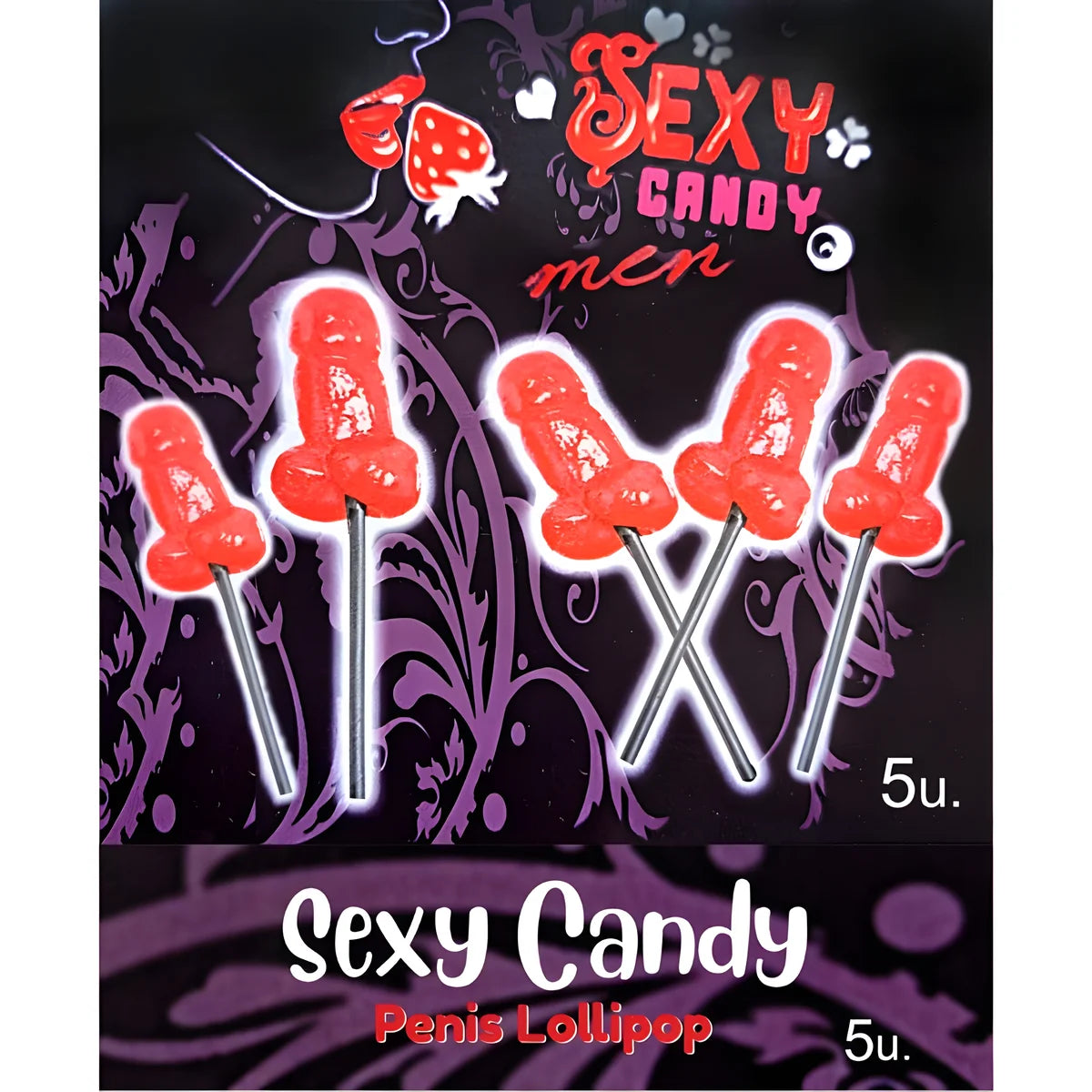 diablo picante boite de 5 sucettes en forme de penis aux cerises