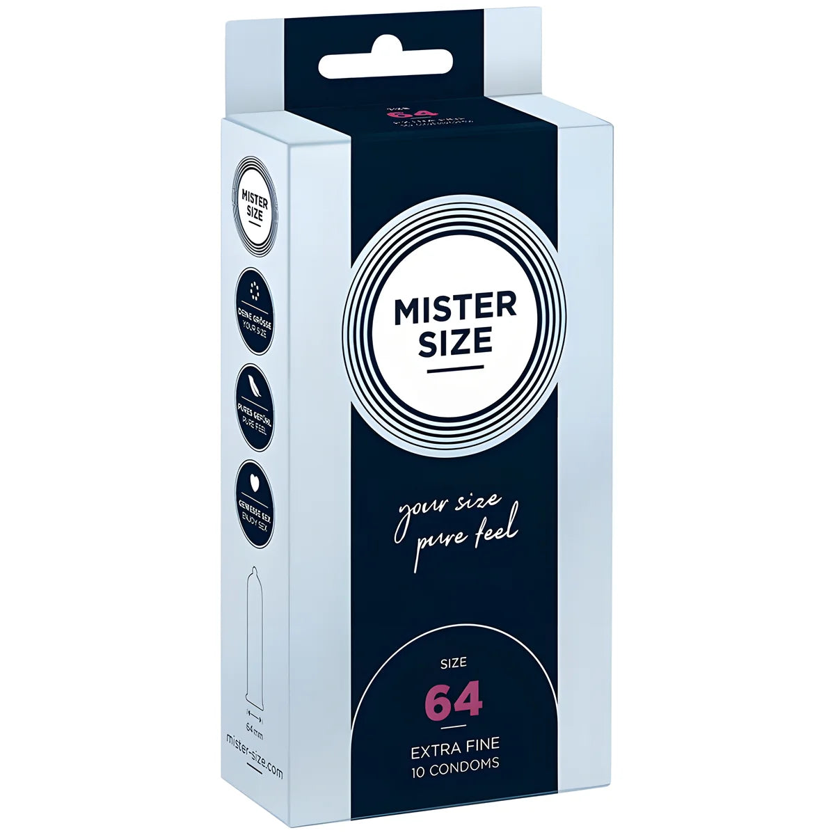 mister size preservatifs taille xxl 64 mm 10 unites