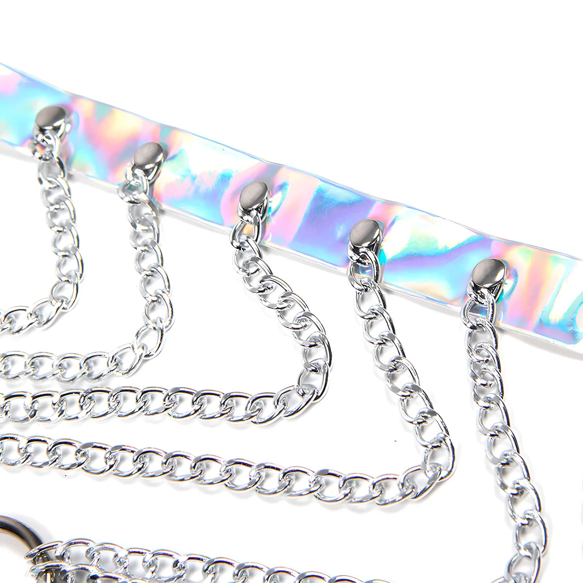 subblime 953737 harnais de poitrine avec anneaux et chaines argent taille unique