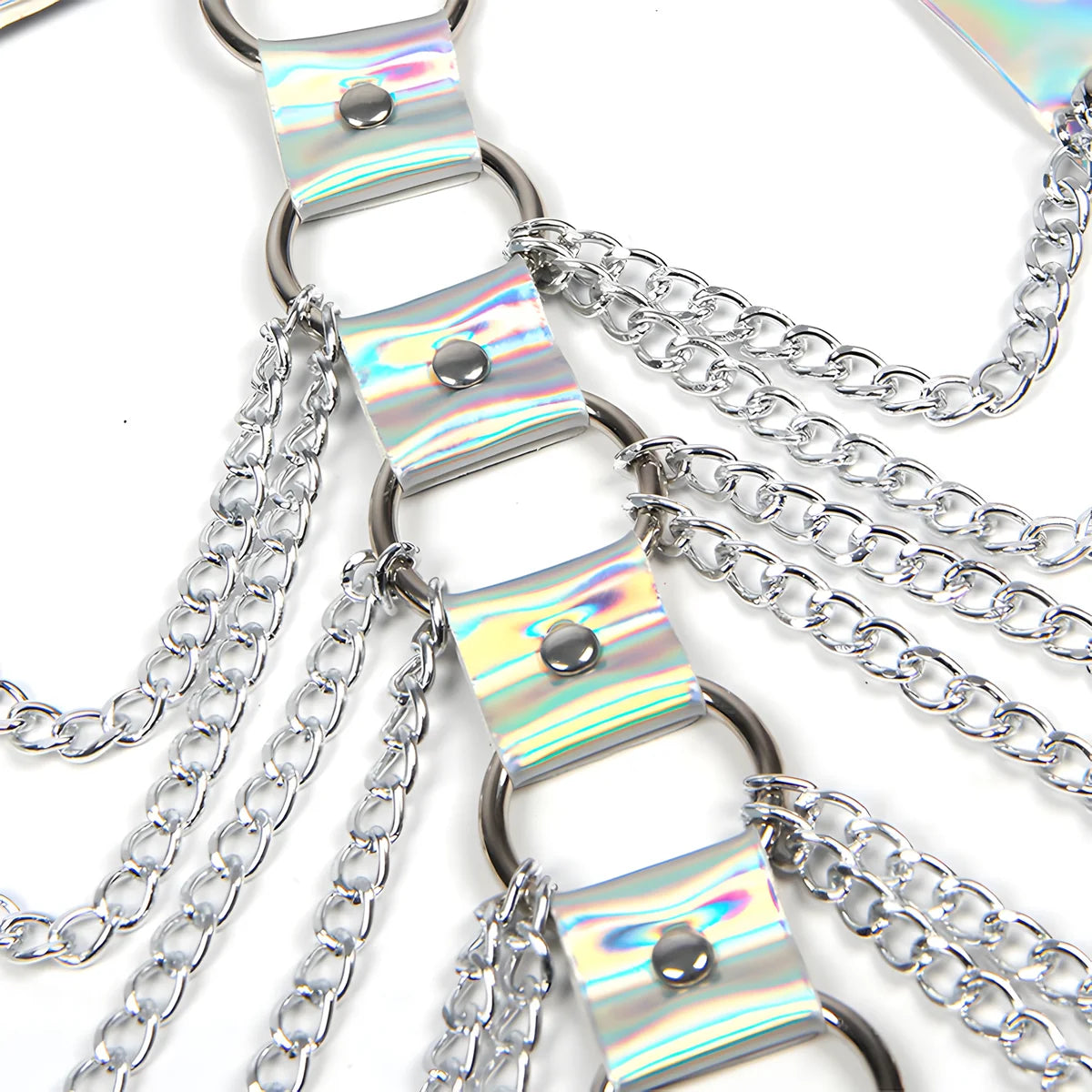 subblime 953737 harnais de poitrine avec anneaux et chaines argent taille unique