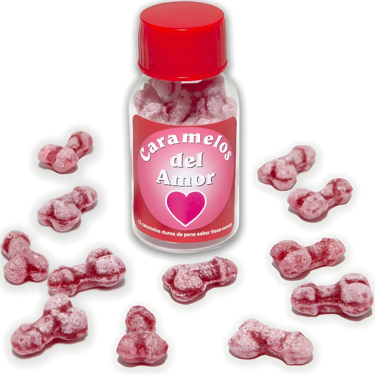 diablo picante 12 bonbons damour en forme de penis fraise cerise