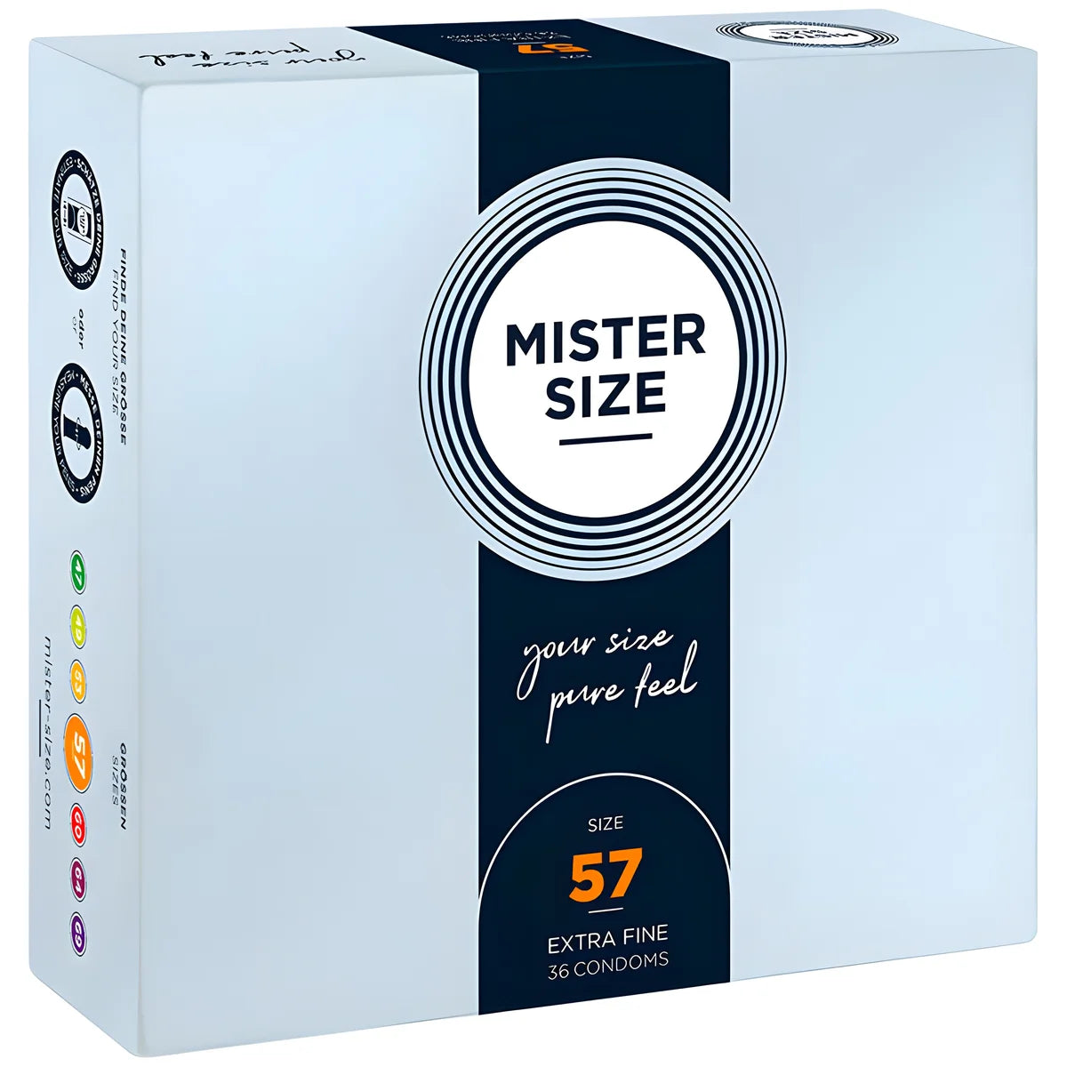mister size preservatif taille l 57 mm 36 unites