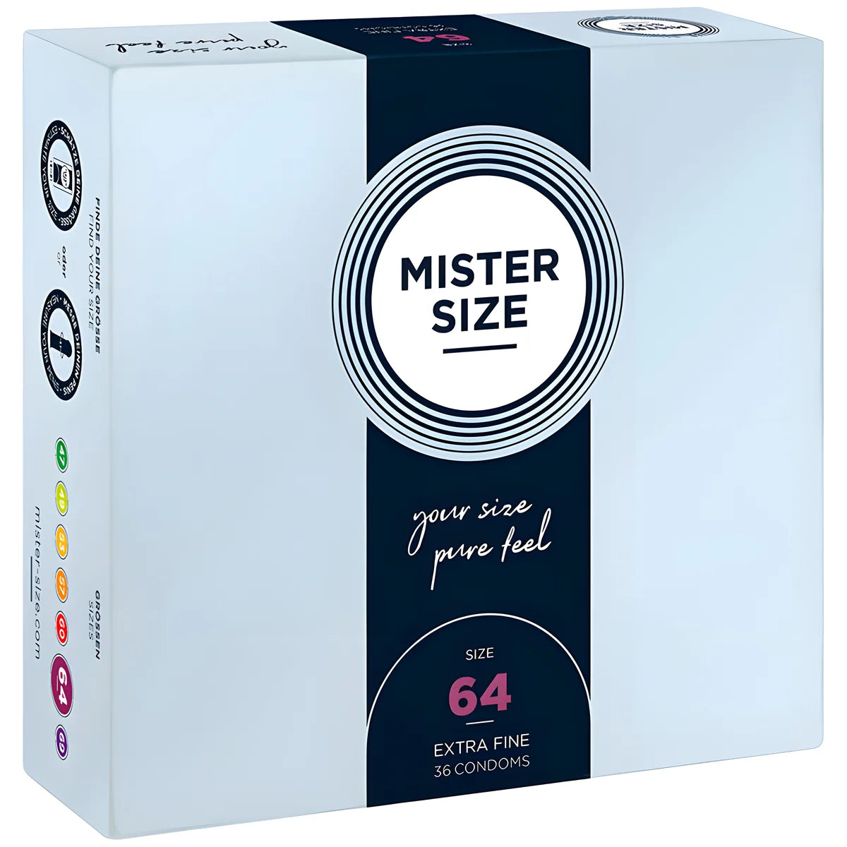 mister size preservatifs taille xxl 64 mm 36 unites