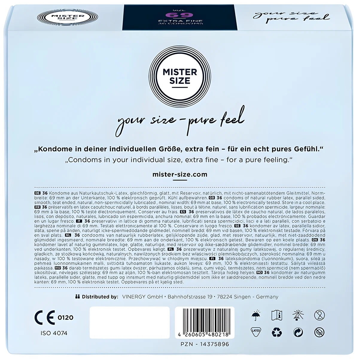 mister size preservatifs taille xxxl 69 mm 36 unites