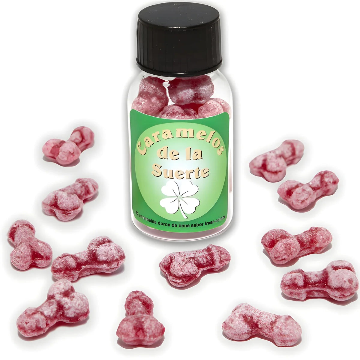 diablo picante 12 bonbons porte bonheur en forme de penis fraise cerise