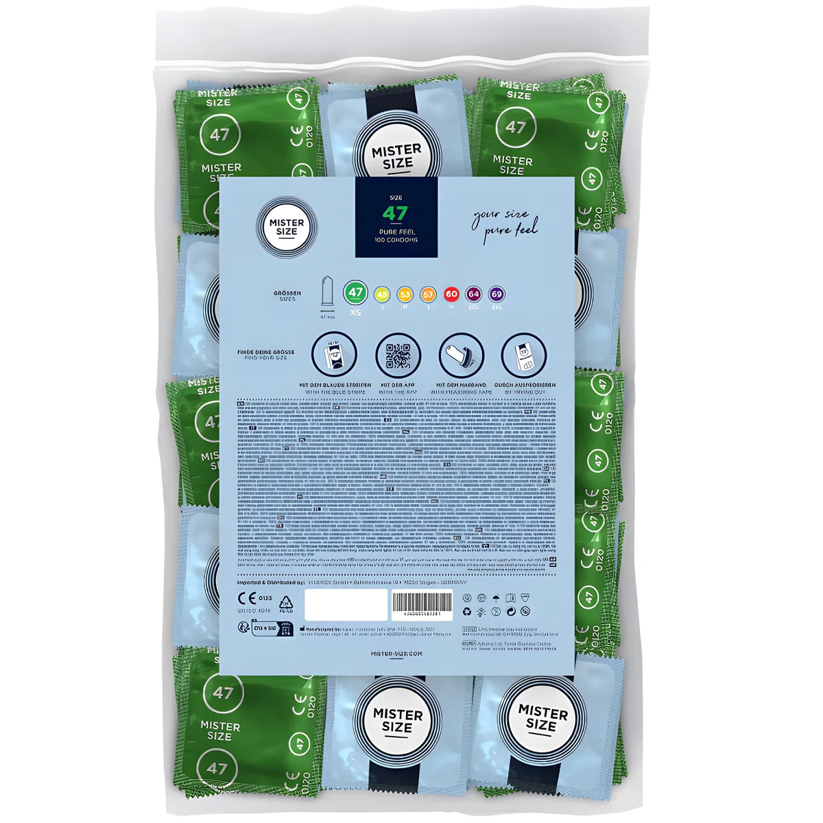 mister size preservatif taille xs 47 mm 100 unites