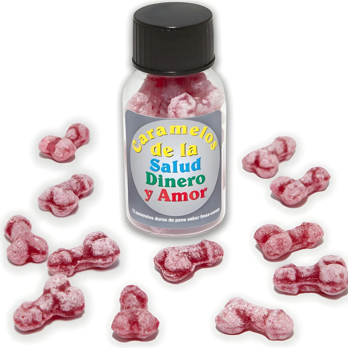 diablo picante 12 bonbons sante argent amour forme de penis fraise cerise