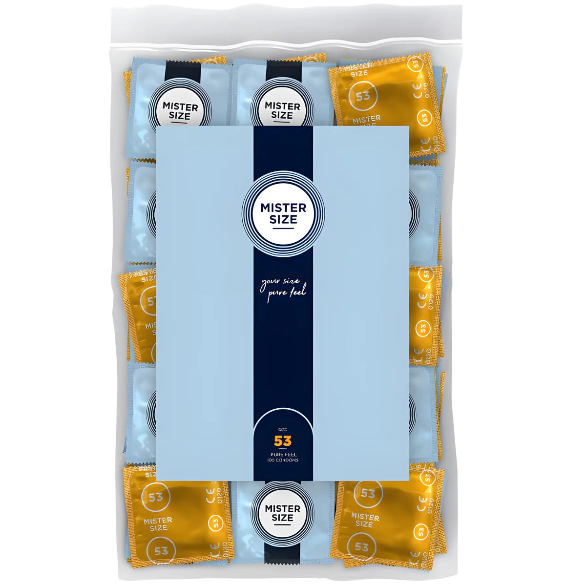 mister size preservatif taille m 53 mm 100 unites