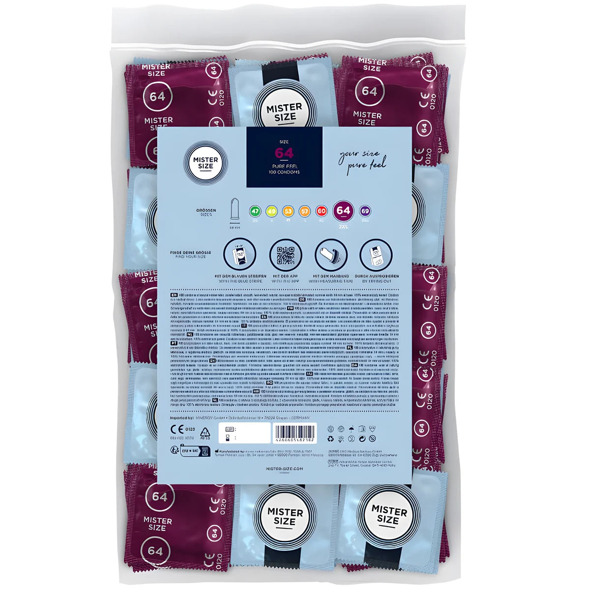 mister size preservatifs taille xxl 64 mm 100 unites