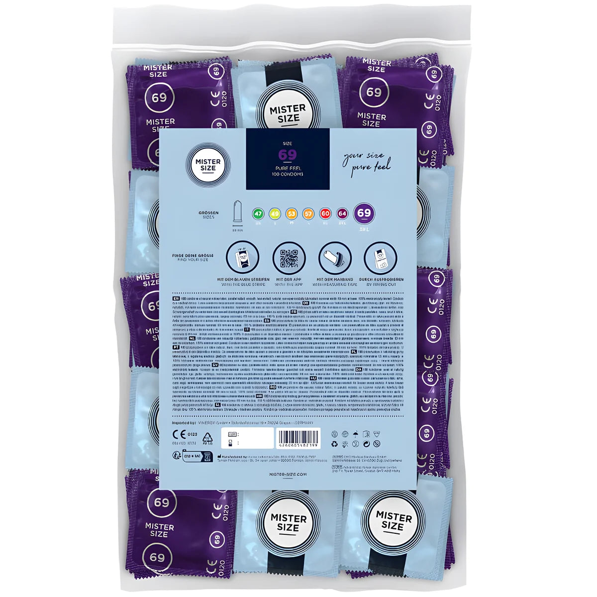 mister size preservatifs taille xxxl 69 mm 100 unites