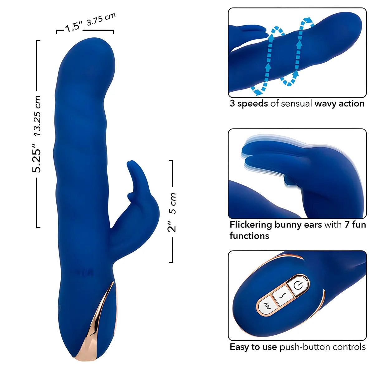 calexotics jack rabbit vibrateur wave motion bleu