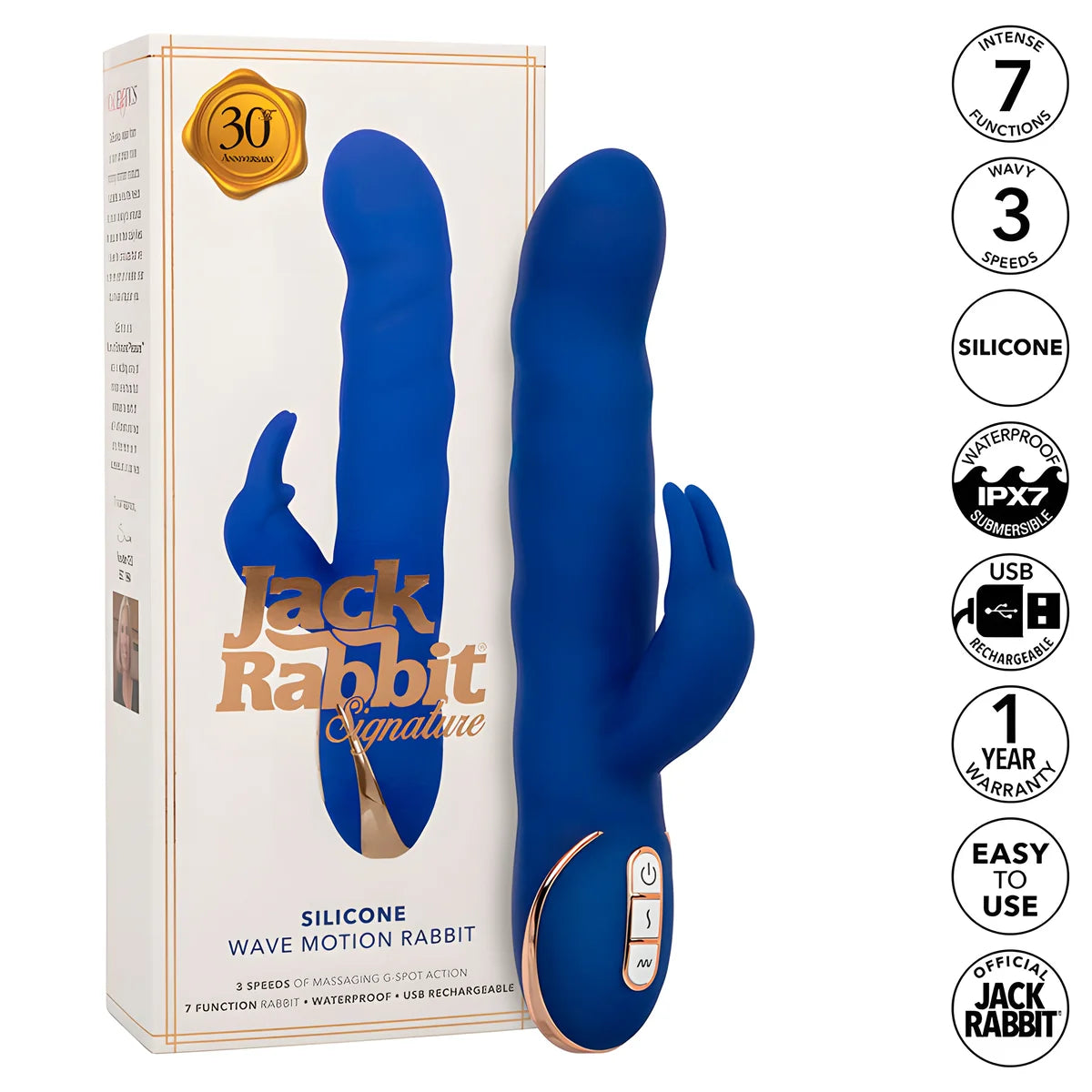 calexotics jack rabbit vibrateur wave motion bleu