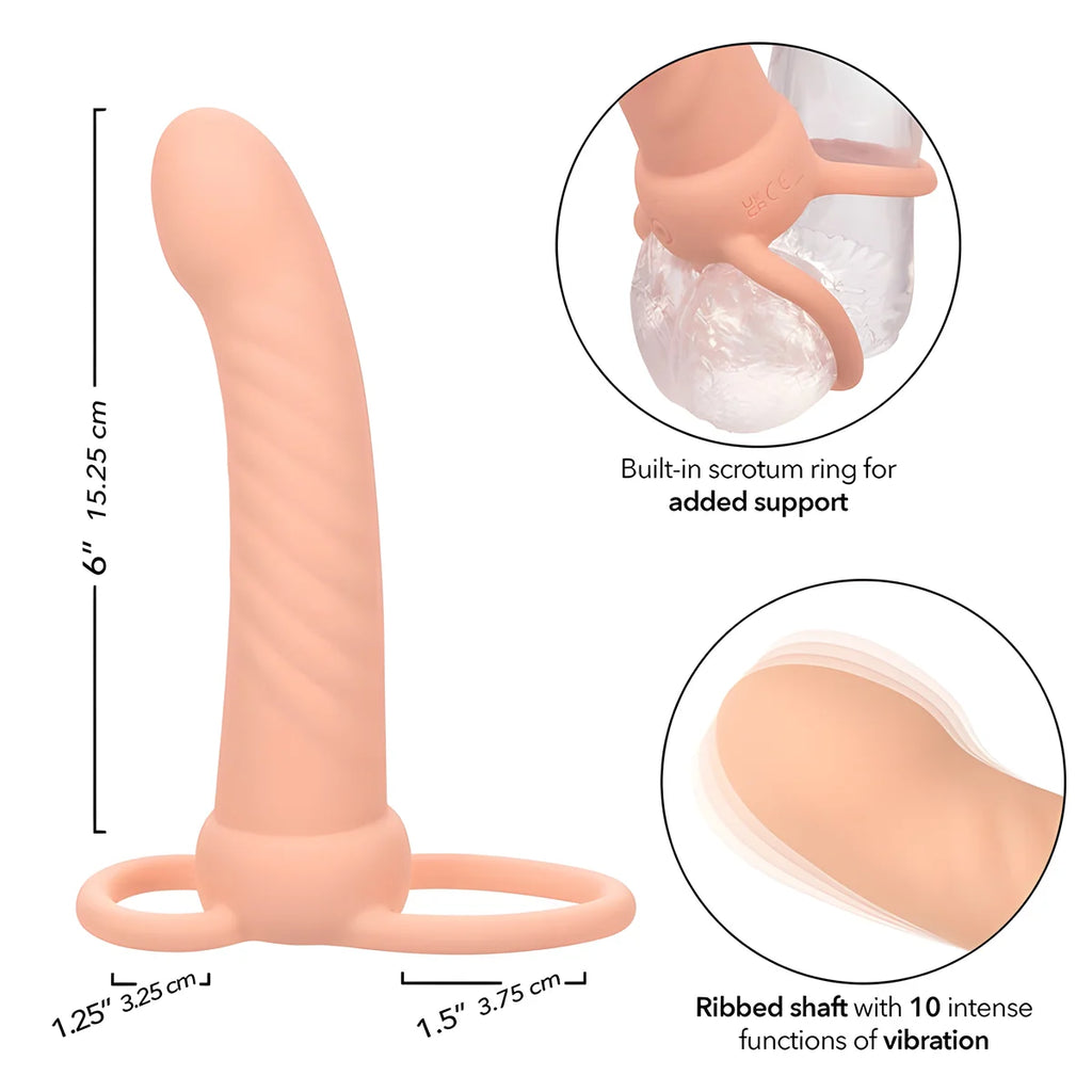calexotics maxx double penetrateur nervure 10 vibrations flesh