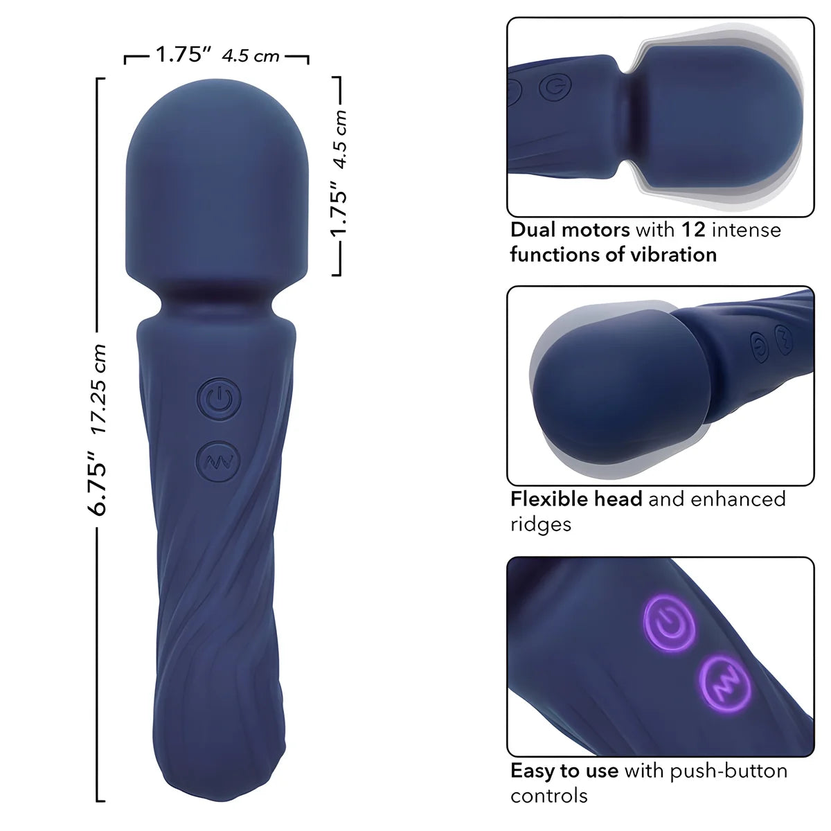 calexotics charisma allure masseur double moteurs 12 fonctions 17 25 cm x 4 5 cm violet