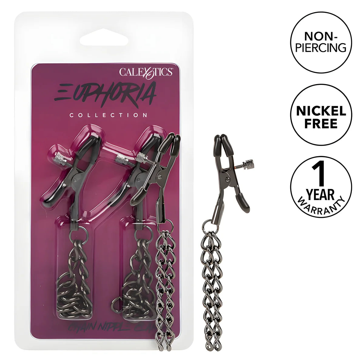 calexotics euphoria pinces a tetons chaine 14 5 cm