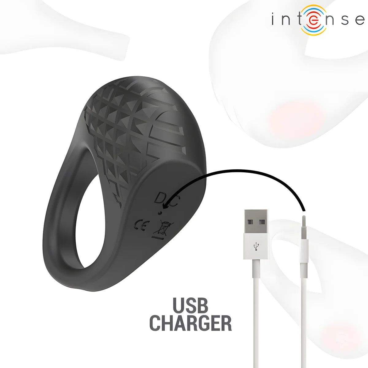 intense clover vibrateur anneau penis 10 vibrations noir