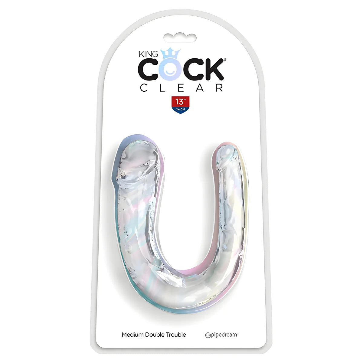 king cock double trouble double gode 33 cm transparent