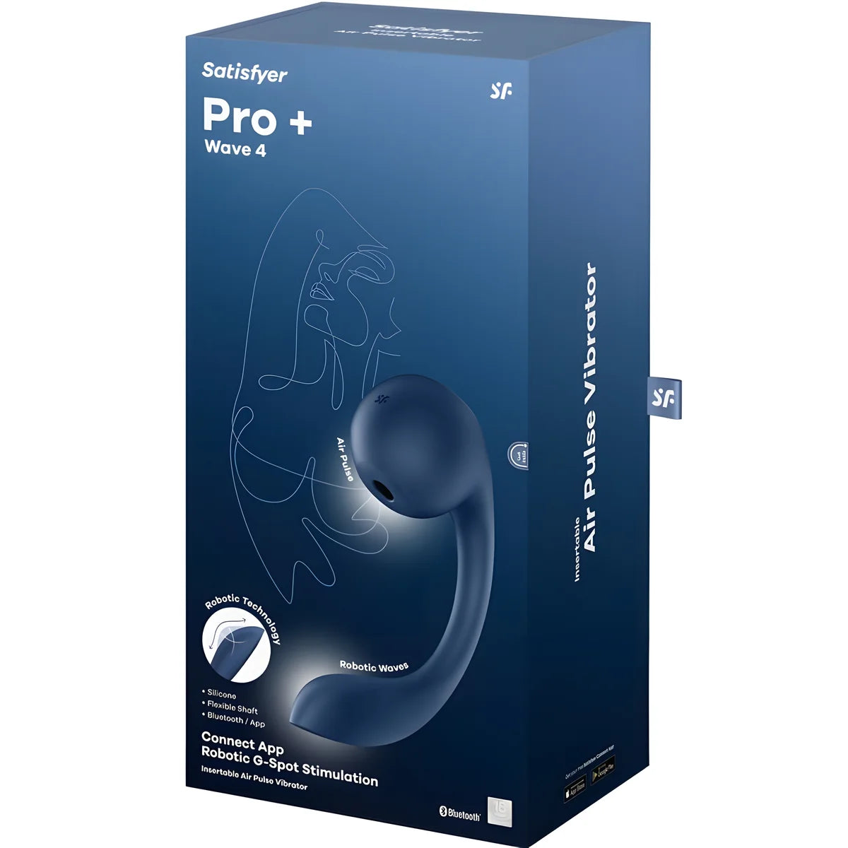 satisfyer pro wave 4 stimulateur point g et impulsion dair application gratuite bleu fonce