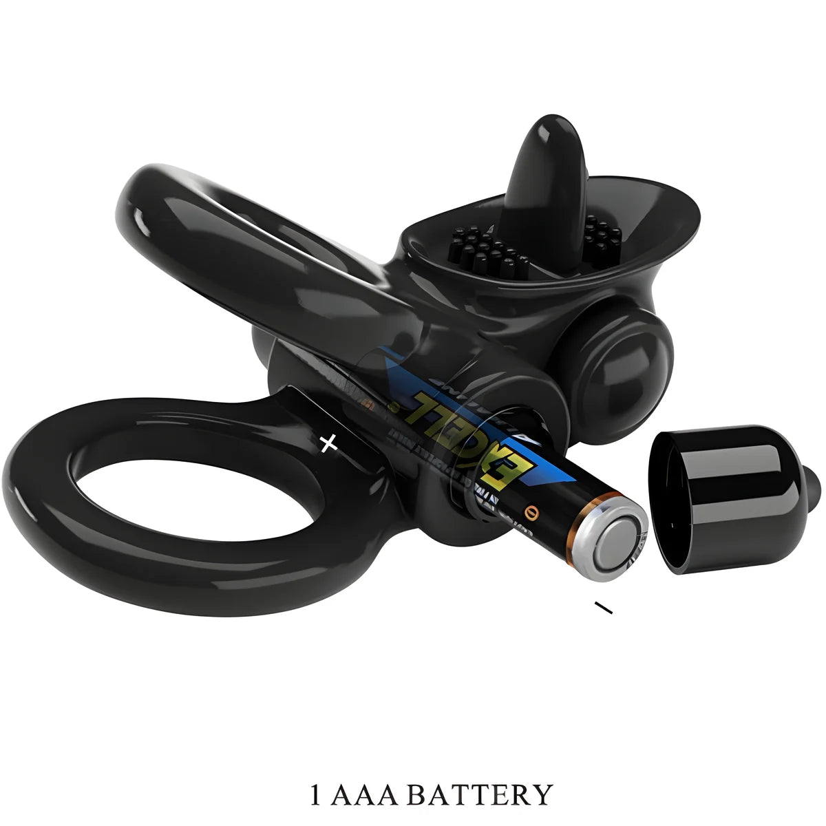 pretty love passionate ring double anneau vibrant stimulateur de clitoris noir