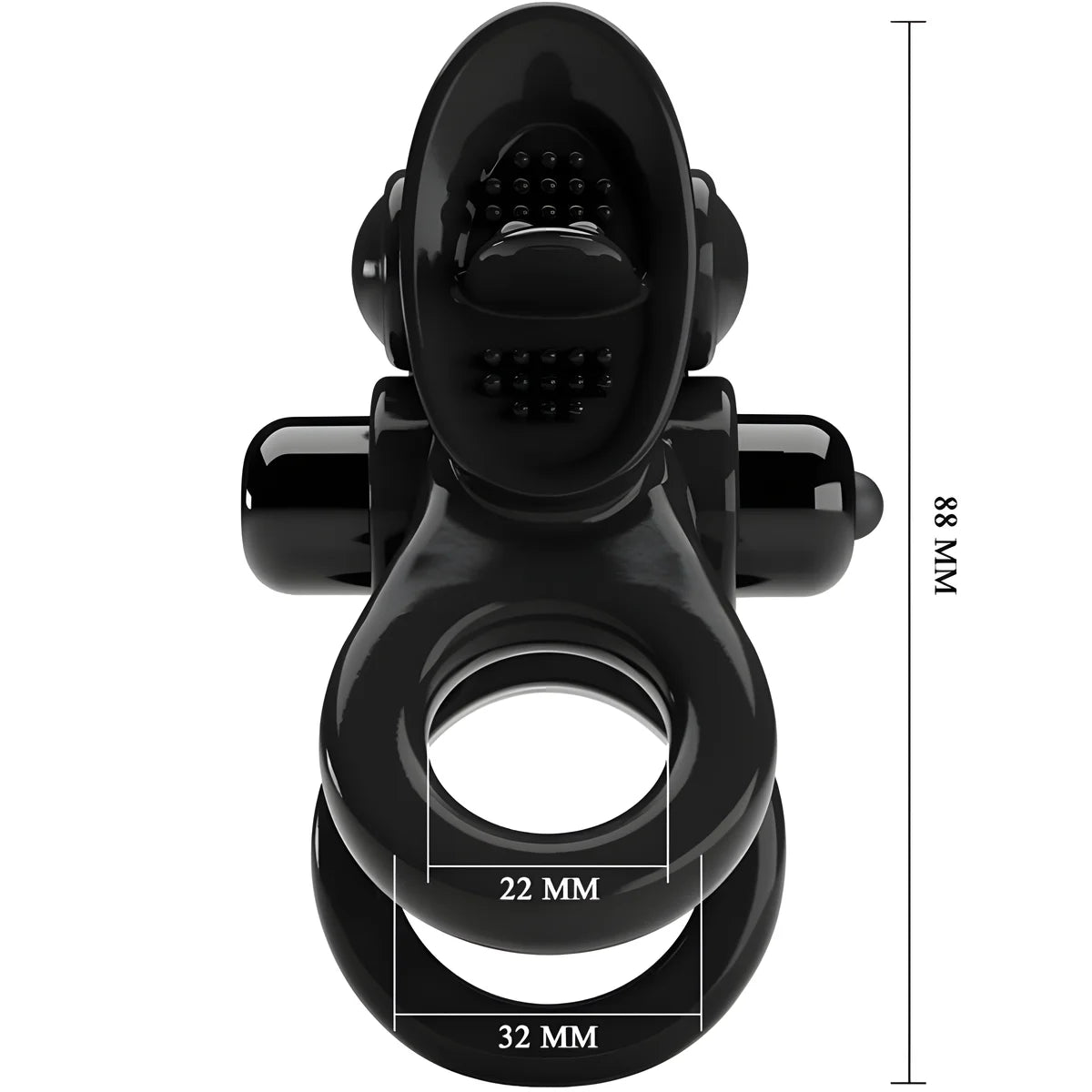 pretty love passionate ring double anneau vibrant stimulateur de clitoris noir