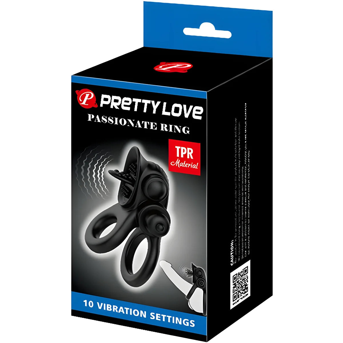 pretty love passionate ring double anneau vibrant stimulateur de clitoris noir