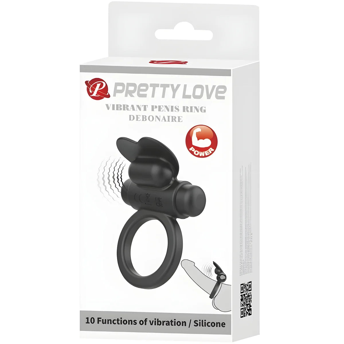 pretty love bague vibrante debonaire lapin 10 vibrations noire