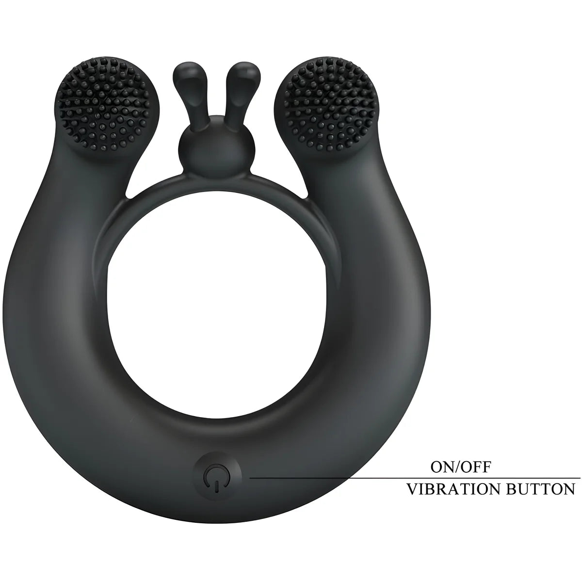 pretty love anneau vibrant dahlia stimulateur de clitoris 12 vibrations noir