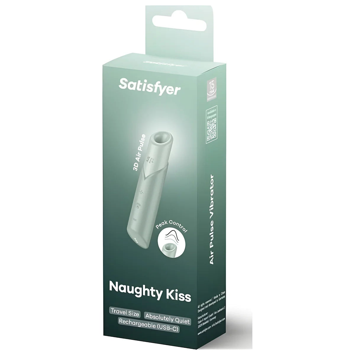 satisfyer stimulateur de clitoris naughty kiss wave aigue marine