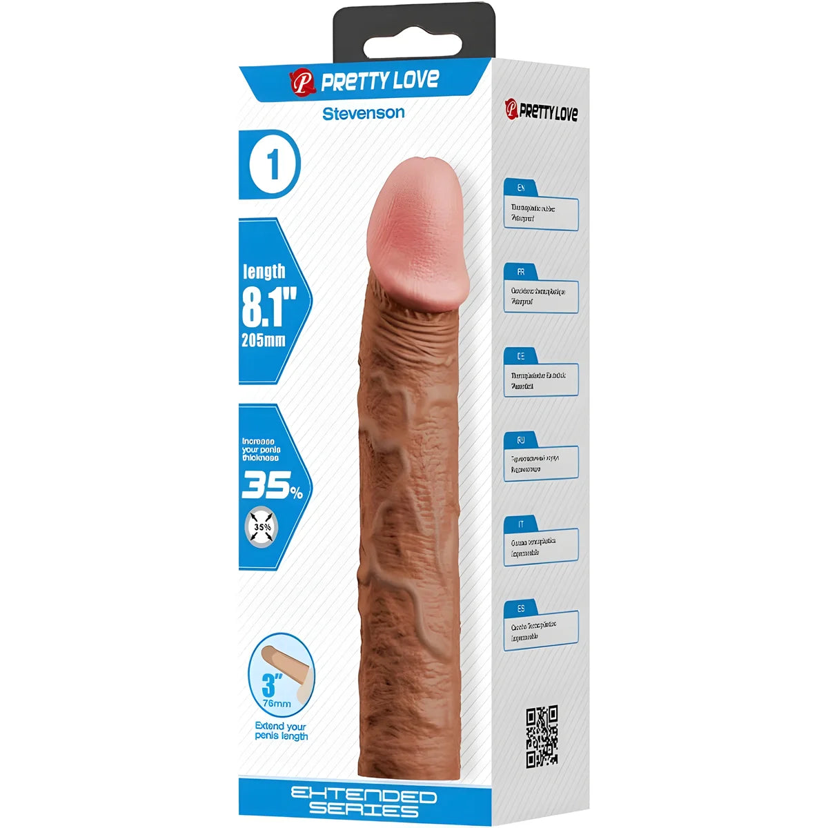 pretty love stevenson manchon de penis avec extension de 7 6 cm mulatre