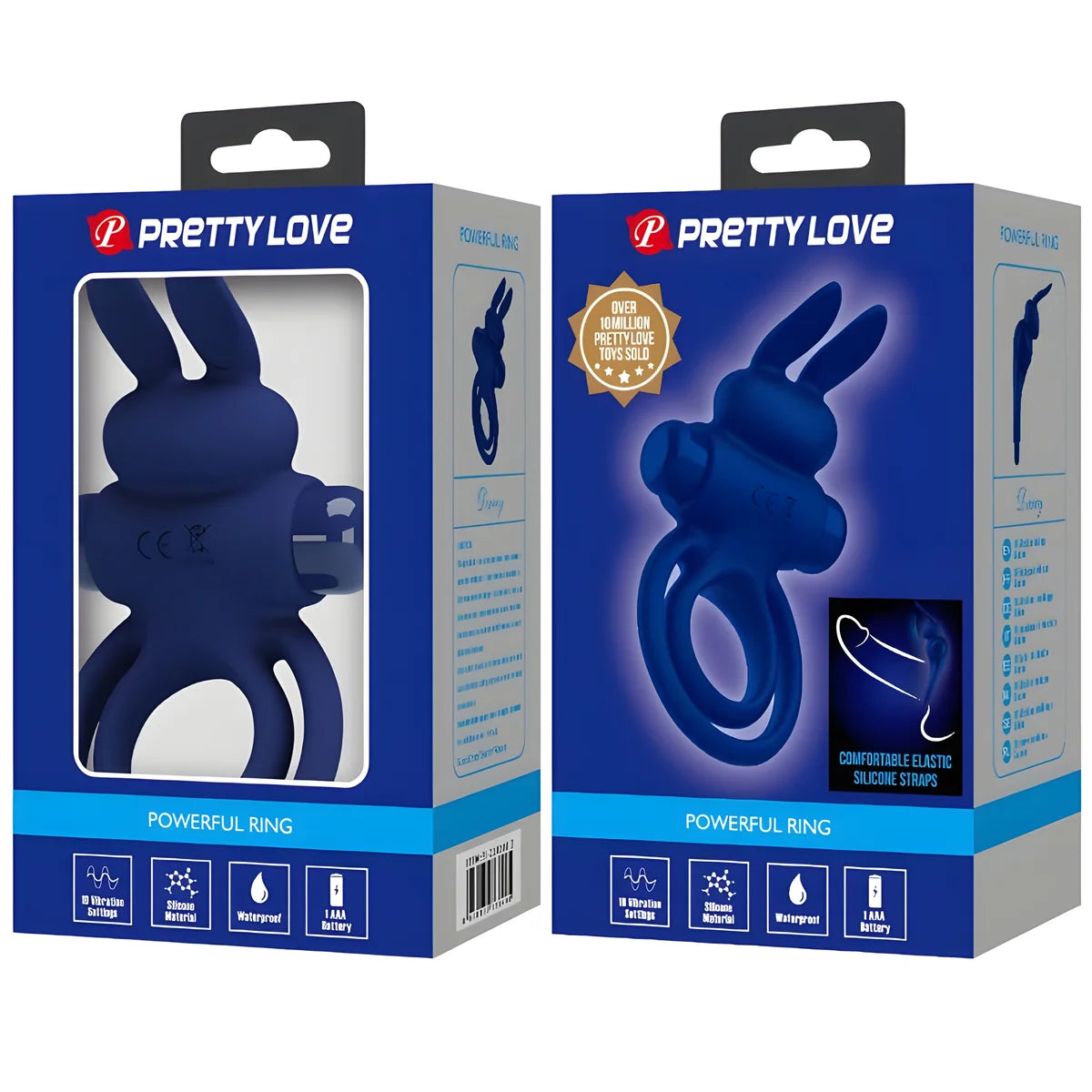 pretty love darey double anneau vibrant lapin bleu