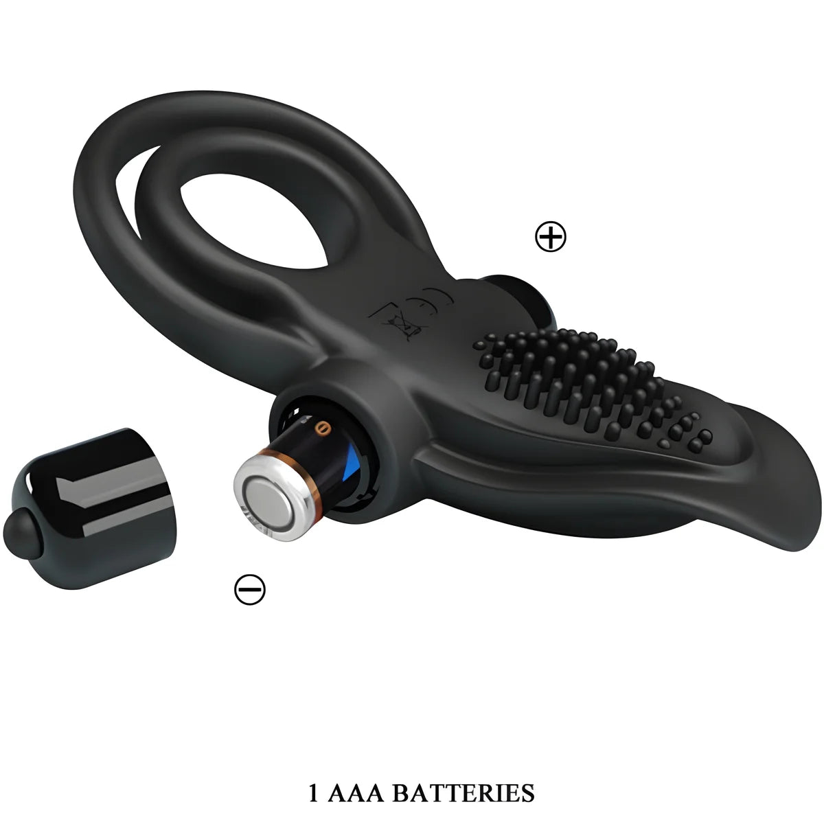 pretty love double anneau vibrant stimulateur de clitoris 10 vibrations noir