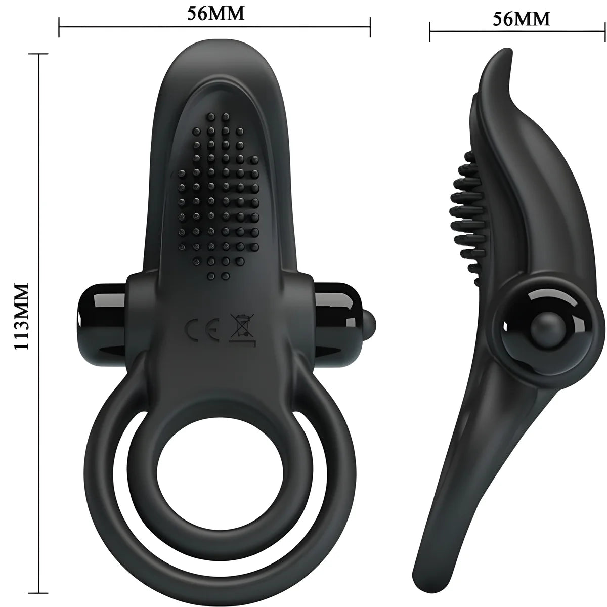 pretty love double anneau vibrant stimulateur de clitoris 10 vibrations noir