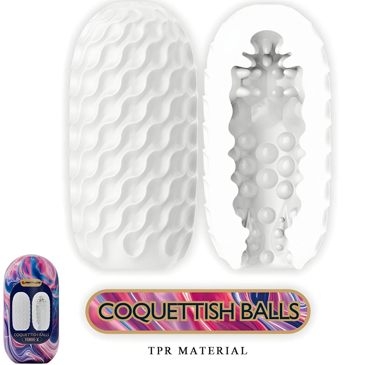 pretty love coquettish balls masturbateur homme en silicone blanc
